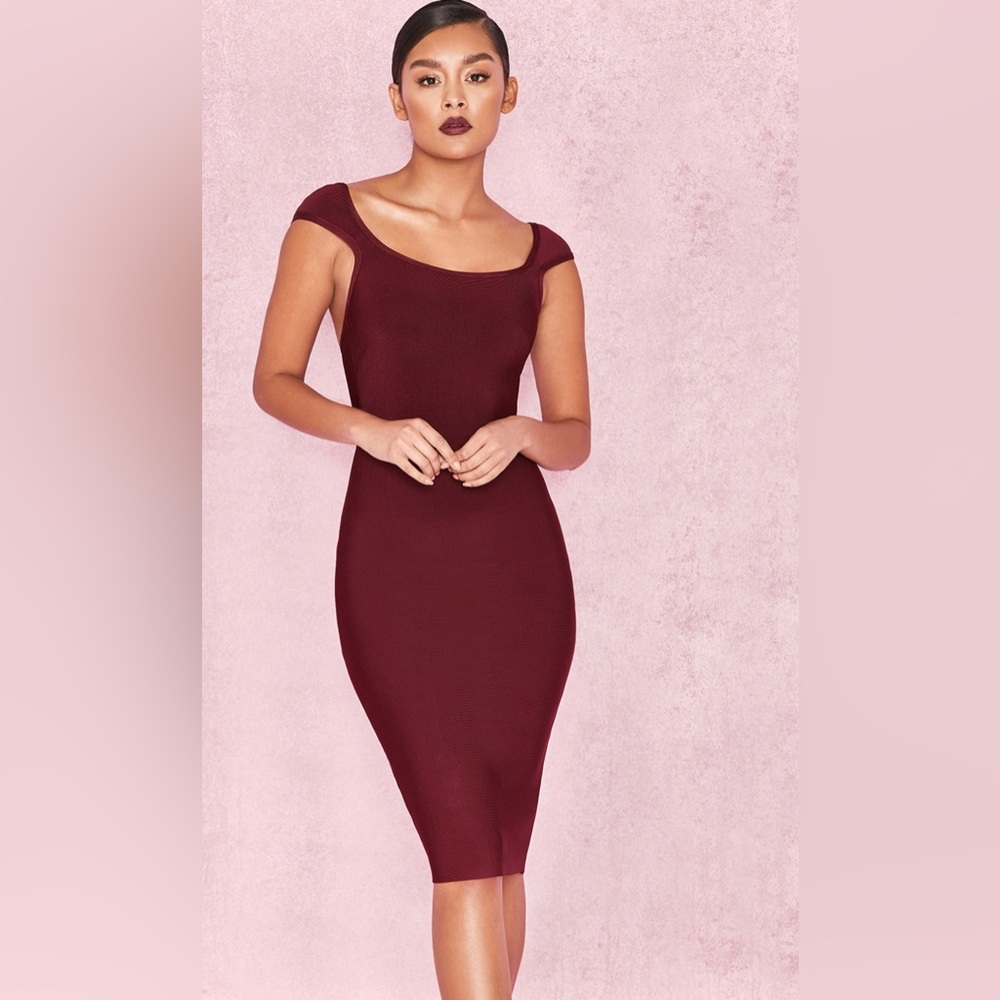 House of CB | ‘Anelle’ Wine Bandage Dress | S | Wine - Picture 3 of 10